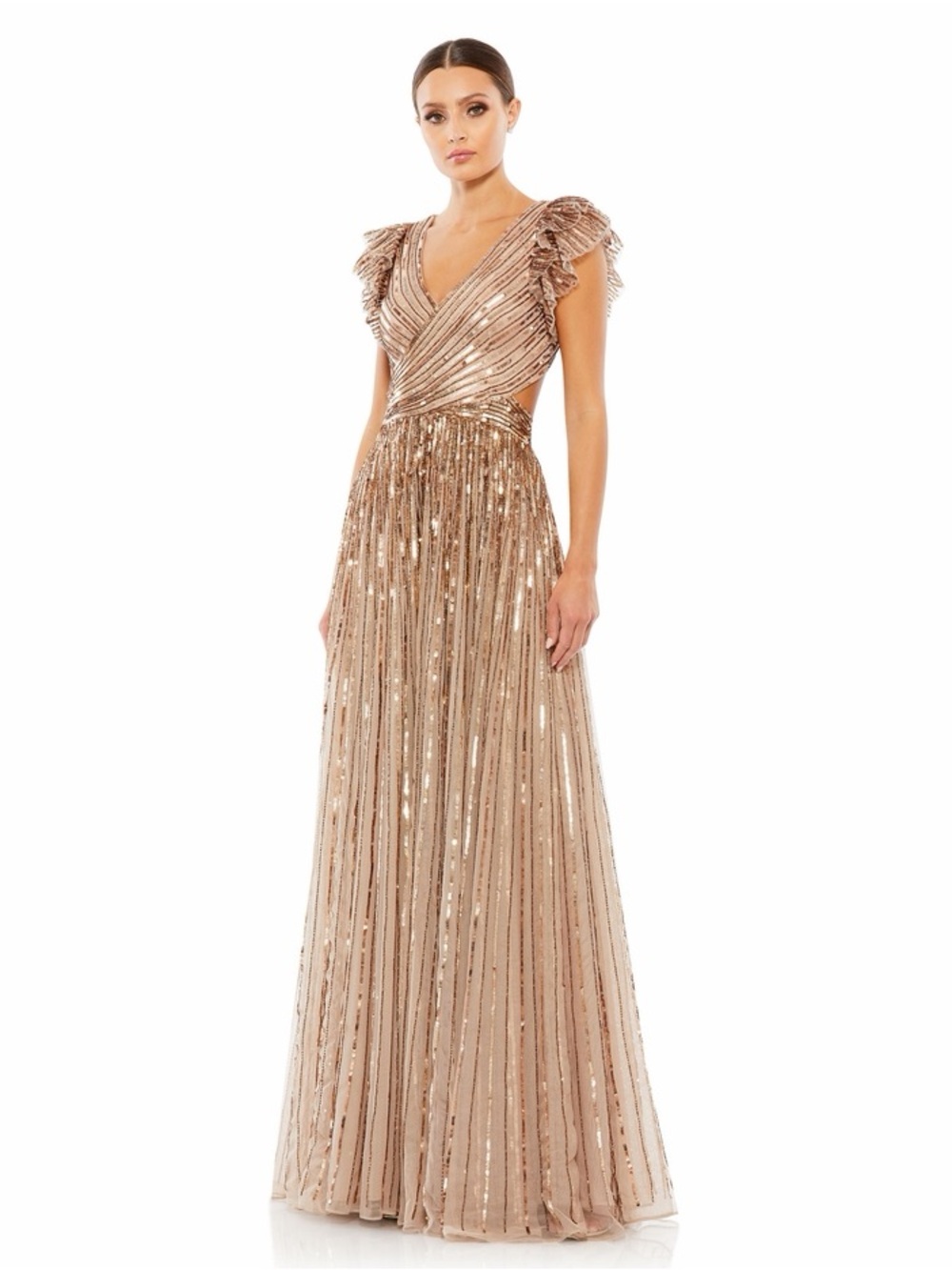 NWT MAC DUGGAL 5568CL GOWN IN COPPER ~ Size 14 | MSRP $598